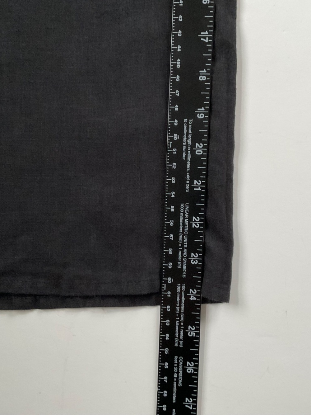 FLAX 100% Linen Wide Leg Pants Sz M Black Lagenlook Boho Pull On Closet Staple - Picture 5 of 10